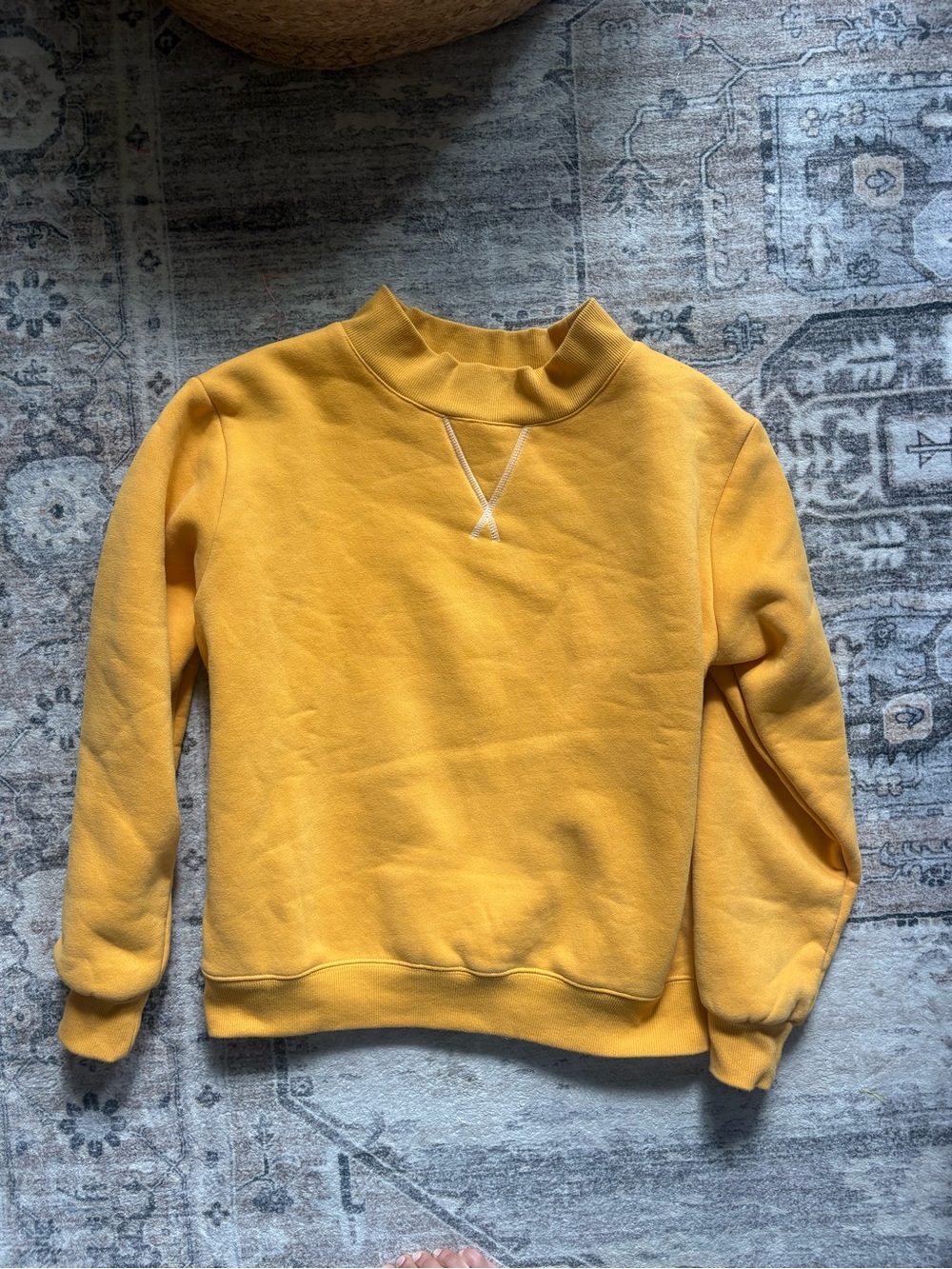 Parke Classic Mockneck Sweatshirt in Apricot size S/M orange yellow - Picture 7 of 12